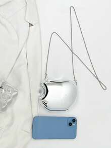 2026 Nueva billetera de cadena mini minimalista, monedero, bolso cruzado de acrílico para mujer - Plateado - Ver 8