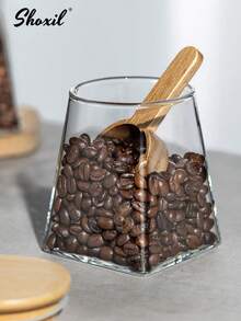 1 pieza Tarro de almacenamiento de café cuadrado de vidrio hermético, tarro de almacenamiento de alimentos, recipiente para granos y cereales, hojas de té y dulces - Transparente - Ver 5