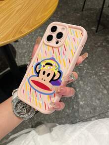 Funda de teléfono de bambú con licencia de Paul Frank, protección corporal completa a prueba de golpes, tapa de cámara, patrón de mono grafiti, nuevo diseño compatible con iPhone 13/14/15/16/17 Pro Max - Multicolor - Ver 2