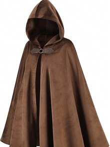 一件中世纪维京风格长款连帽斗篷，深色系连帽超长斗篷，适合所有季节 - 彩色 - 查看 6