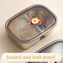 304 Stainless Steel Bento Box - Thick Stainless Steel Lunch Box With Lid, Multipurpose, Dishwasher , Flip-Top, Reusable, Rectangular Lunch Container, Suitable For Meal Prep, Gym, Office, Picnic - Lunch Box With Lid - View 5
