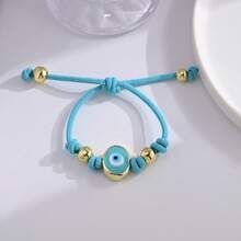 1pc Handmade Glass Evil Eye Bracelet, Adjustable Multicolor Woven Accessory - Charm Bracelet - View 20