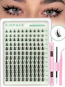 Bộ nối mi Fairy Lash Clusters Kit Manga 120 sợi, độ cong D 8-18MM, kiểu dáng tự nhiên, kèm keo dán mi Eyelah Glue Bond And Seal, tự làm tại nhà. - màu đen - Xem 10