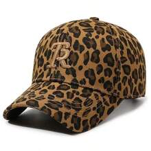 1 chiếc mũ lưỡi trai in họa tiết da báo thêu chữ thời trang, mũ snapback chống nắng ngoài trời sáng tạo. - Nhiều màu - Xem 3