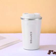 1个380/510毫升真空保温旅行咖啡杯，双层不锈钢材质，防漏杯盖，可重复使用，便携简约，保温/保冷咖啡/茶/啤酒，圣诞礼物，优质拿铁杯，适用于办公室、家庭、学校、健身房和汽车等场所。 - 彩色 - 查看 12