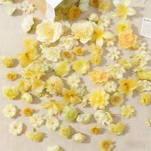 20/40pcs Artificial Flower Material Pack, Faux Silk Flowers, DIY Headpiece Wreath Supplies, Wedding Bouquet, Valley Decor - Blue Series - View 7