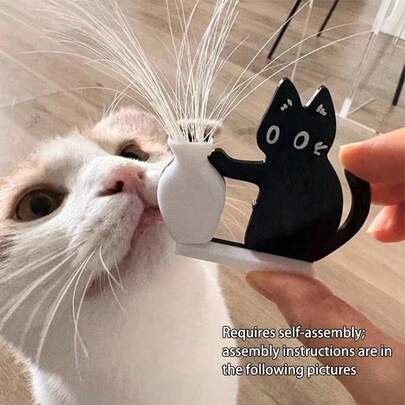 1pc Cat Whisker Collector (Self-Assembly Required), Black Cat Vase Fridge Magnet, Acrylic Cat Push Bottle Magnetic Fridge Sticker, Cat Memorabilia, Vase Can Hold Fresh Flowers, Multifunctional, Fun And Interesting Small Gift For Friends