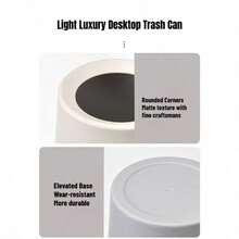 迷你桌面垃圾桶，塑料迷你家用客厅桌面垃圾桶，贴心助手，双层小型垃圾收纳箱，简约风格垃圾桶，适用于厨房、浴室、卧室、客厅、宿舍、办公桌，迷你垃圾桶 - 彩色 - 查看 4