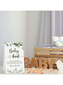 101pcs Bamboo Pulp Fiber Party Game Set - Themed Celebration, Includes 100 Mini Figures And Decorative Shower Hunt Signs, Gender Reveal Party Supplies, Fun Tabletop Game Accessories - Baby Hunt - View 7