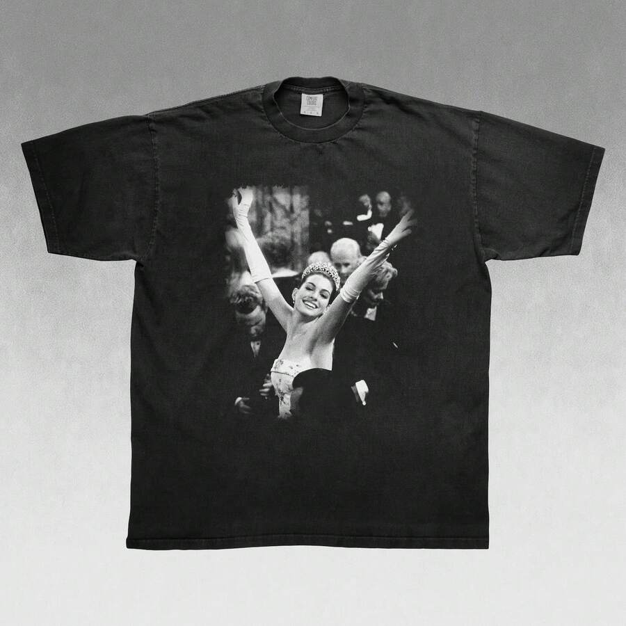 Vintage Princess Dairies Shirt, Anne Hath Away Shirt, Retro Disneyland Genovia Tee - Black - View 1