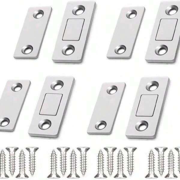 16 Pack Ultra Thin Cabinet Door Catch Stainless Steel Cabinet Magnetic Door Catch Cabinet Magnets Adhesive Drawer Latch Cabinet Magnetic Catch For Kitchen Closet Door Magnet Stick On Cupboard Wardrobe