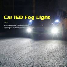 2个H9/H11 LED汽车雾灯灯泡，12颗SMD灯珠，可选6000K白光、8000K冰蓝光、4300K金光，适用于汽车雾灯和日间行车灯，12V/24V - A - 查看 9