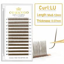 CoMango 12排C/D棕色5D花型假睫毛，蓬松浓密，纤长轻盈，预先扇形排列的睫毛簇，单根假睫毛，假睫毛，仿睫毛 - 棕色 - 查看 28