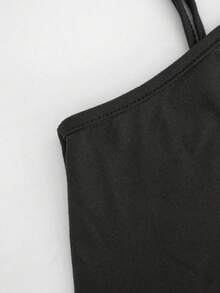 ENGU CO. Y2K Urlaubsstil Samt Bust Patchwork abstrakter Muster Rüschen Saum Camisole Top - Verschiedenfarbig - Übersicht 6