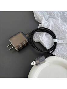 Set de 5 piezas, Estuche de carga de 20W compatible con 13/14/15/16 Pro Max/Plus, Estuche de carga transparente + Cable de datos anti-rotura, Utilizado para proteger el cable de datos - Multicolor - Ver 7