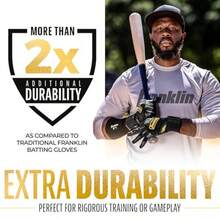 Franklin Sports Powerstrap Infinite Series Batting Gloves Multiple Colors and Sizes - Púrpura/dorado - Ver 3