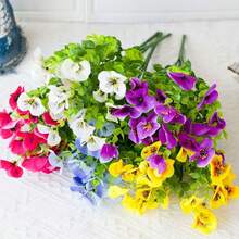 Hoa pansy giả dùng ngoài trời, có các màu vàng, trắng, đỏ hoàng hôn và tím. Thích hợp trồng trong chậu hoa ngoài trời, trên hiên nhà, vườn và bệ cửa sổ. - Nhiều màu - Xem 1