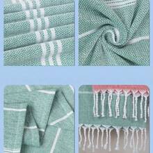 39"X71" Extra Large Turkish Beach Towel, Quick Dry For Adults, Can Be Used As Yoga Mat, Picnic Blanket, Travel Blanket, Bath Towel, Cruise Towel, Gym Towel - Horizontal Bar - View 5