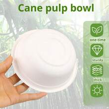 Bộ 2/50/100 bát giấy dùng một lần 17oz/500ml, chất liệu bền chắc và có thể phân hủy sinh học, làm từ mía tự nhiên, thích hợp đựng salad, tráng miệng, sữa, ngũ cốc. - trắng - Xem 7