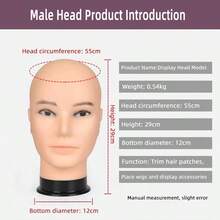 Đầu ma-nơ-canh người lớn giống thật với chân đế màu đen có thể điều chỉnh - Lý tưởng cho việc đào tạo làm tóc, tạo kiểu và thẩm mỹ - Bền, sống động như thật và dễ lắp ráp. - Xem 5