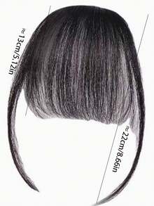 1 pieza de flequillo postizo, disponible en múltiples colores, con o sin patillas, muy conveniente y portátil, con pinzas de garra, pasador de pelo, barretas, para verano, vacaciones, viajes, accesorios para mujeres - Negro - Ver 5