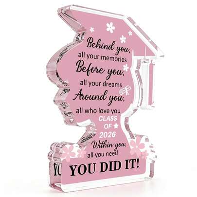 2026 Graduation Decoration, 2026 Graduation Gift, Acrylic Plaque Gift For Female University/High School Graduate, Inspiring Decor, Senior Year Memorabilia