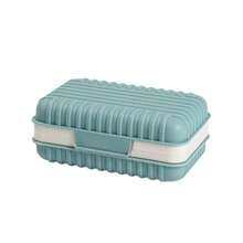 1pc Travel Soap Dish, Square Soap Box For Home, Wall-Mounted Bathroom Thick Soap Holder With Cover - 1pc - View 5