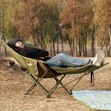 1pc Foldable 2-In-1 Camping Cot Chair, Adjustable Sleeping Recliner With Detachable Footrest, Adult Outdoor Portable Leisure Chair Bed With Storage Bag, Suitable For Fishing, Hiking, Camping, Memorial Day Outdoor Gear, Road Trip Essentials, Backyard Relaxation - Multicolor - View 2