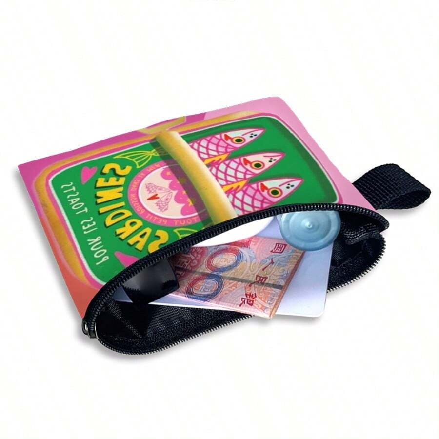 New Cute Cartoon Coin Purse, Made Of Polyester, Zipper Closure, Compact And Portable, Can Be Used As Key Pouch, Mini Wallet, Summer Coin Pouch For Women Money Wallet Purse Wallet Small Wallet Coin Wallet Travel Essential - Multicolor - View 1