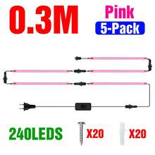 LED Grow Light Bar Full Spectrum AC220V Green Plant Lamp UV IR Red Blue Indoor Hydroponic Flower Seedling Potted Succulent Vegetables Tomato Cactus Bonsai Moss Fish Tank Aquatic Plants Cultivation Growth Box Fill Lighting Pink /Sunlight 1-12Heads With EU Plug 30CM/50CM 11.81Inch/19.69Inch - EU C Type Plug(220-240V) - View 48