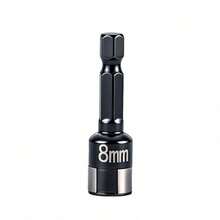 8mm Hex Nut Driver Tool, Non-Magnetic Steel Sleeve With Ball Detent, Precision Hexagon Socket Adapter For DIY Repair Workshop Assembly - Black - View 2