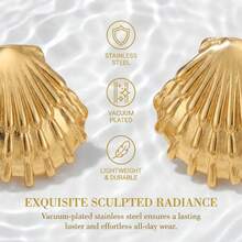 Gold Color Earrings, Casual Style, Suitable For Women To Wear At The Beach Or For Daily Use - Small Shell Earrings - View 5