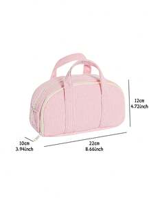 1pc Plush Pencil Bag Hand Bag Stationery Box, Pen Storage Pouch, Large-Capacity Soft Touch With Handle, Toiletry Travel Bag, Stationery Organizer, Marker Case, Pen Holder, Desk Multi-Functional Stationery Box - Pencil Bag - View 8