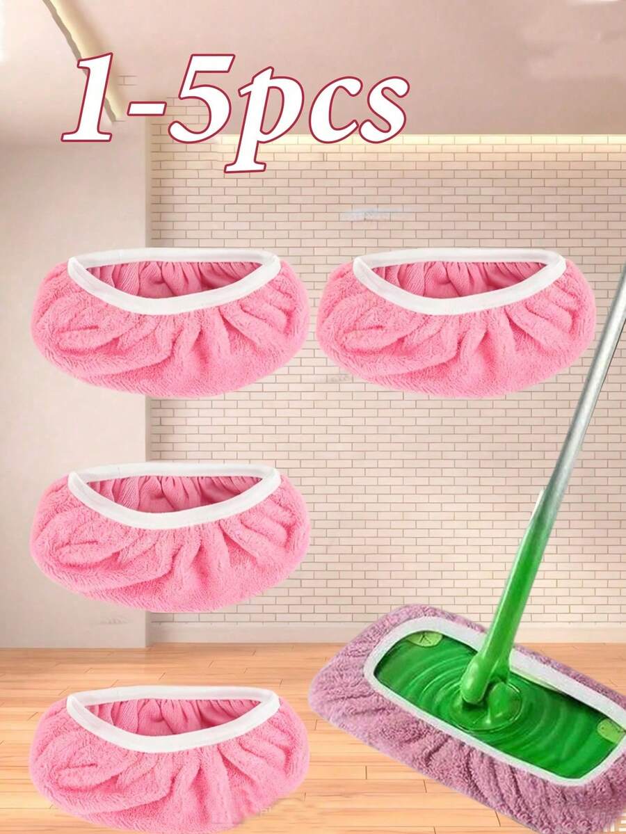 1/5pcs Reusable Microfiber Mop Pads, Dry & Wet Dual-Use Flat Mop Replacement Pads, Durable Washable Flat Floor Mop Pads, Easy Cleaning Dust Removal, Suitable For Mopping, Sweeping, Hardwood Floors (Mop Not Included)