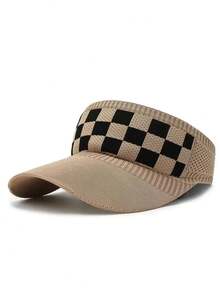 1 Piece, Summer New Sun Hat, Baseball Cap, Versatile Men's And Women's Fashionable Sun Hat, Outdoor Travel Multifunctional Embroidered Checkered Sun Hat, Couple Summer Mountain Climbing Sun Hat, Beach Couple Sun Hat, Daily Leisure Empty Top Baseball Cap - Multicolor - View 15