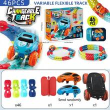 138/92/46pcs Multi-Functional Racing Track Toy Set, 360 Degree Rotation Assembly, Develop Hands-On Ability, Parent-Child Interaction, Suitable For Family Gathering/Children's Room, Perfect Birthday/Children's Day Gift - Multicolor - View 9