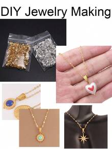 100 piezas Ganchos de conexión de acero inoxidable con clip de presión para hacer joyas DIY, accesorios y suministros - Botones de bricolaje - Ver 10