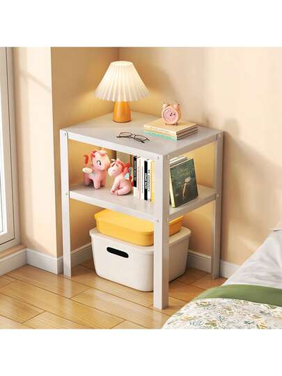 1 Piece Of Home Bedside Storage Rack For Saving Space. A Simple Ironwork Bedside Shelf For Storing Items. A Bedside Table Or Small Table For Organizing. A Storage Rack For Tidying Up.