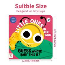 ¿De quién es el bebé? Libro de juego del escondite, libro ilustrado para el desarrollo cognitivo de niños pequeños, libro infantil de educación temprana, lleno de adorables patrones de animales de dibujos animados que juegan al escondite, un libro para compartir con los niños - Rojo - Ver 11