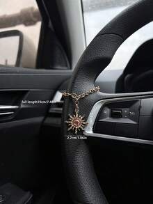 Sun God Car Hanging Ornament, Retro Sun Pendant Steering Wheel Decor, Car Accessories - A - View 4
