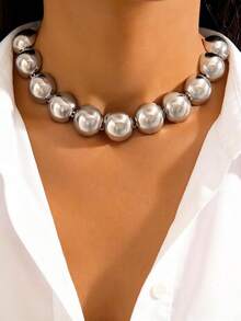 1 pieza Collar con cuentas geométricas, regalo único para mujeres para fiestas y reuniones - 28064-nek-s - Ver 2
