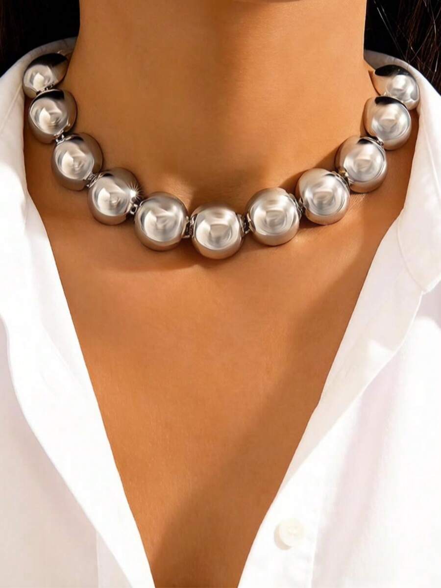 1 pieza Collar con cuentas geométricas, regalo único para mujeres para fiestas y reuniones