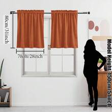 Bộ 2 rèm cửa nhỏ bằng nhung màu cam sang trọng kiểu Châu Âu COSENNATUR, thiết kế có khe luồn thanh treo, cản sáng cao, cách âm, cách nhiệt, làm tối phòng, bảo vệ sự riêng tư, mềm mại và mịn màng, vải co giãn, bền, có thể giặt, phù hợp cho phòng ngủ, phòng khách, phòng ăn, nhà bếp, văn phòng, tủ quần áo, định lượng 220gsm, Halloween - trái cam - Xem 12
