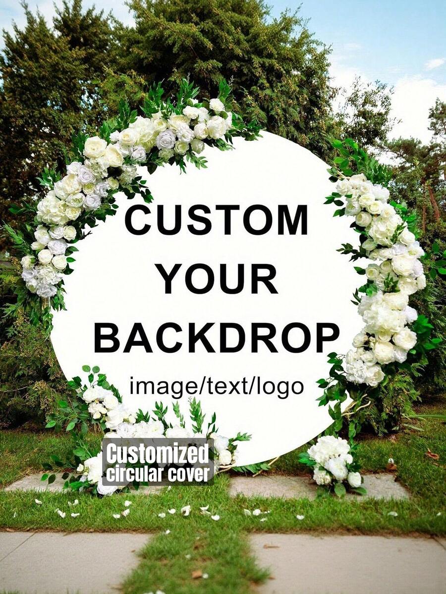 Latar Belakang Foto Bulat Kustom - Latar Belakang Fotografi Bulat yang Dipersonalisasi (Cetak Gambar/Logo/Desain Anda Sendiri). Terbuat dari Kain Poliester Tahan Lama, Cocok untuk Pernikahan, Pesta Ulang Tahun, Acara Baby Shower, Properti Studio, dan Berbagai Dekorasi Acara | Desain Bulat Modern | Tekstur Halus - Aneka warna 01 - View 1