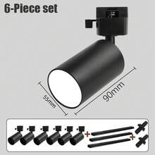 Conjunto de luminária de teto com trilho, lâmpada GU10, embutida, em alumínio preto + PC, AC85-265V, giratória 180°, preto/branco, com trilho (inclui trilho e acessórios de conexão), ideal para quarto/escritório/sala de estar/closet/vitrine/showroom/loja/galeria/corredor/sala de jantar/loja de roupas/bar. - Preto - Ver 23