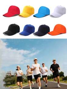 Solid Color Baseball Cap, Multiple Colors Available, Classic Minimalist Design Suitable For All Face Shapes, Wide Brim Effectively Blocks Sun, Suitable For Casual, Sports, Commuting All Seasons, Adjustable Buckle Design Fits Head Circumference, Essential Daily Wear Snapback,Summer,Beach,Holiday - A - View 2
