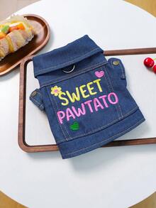 PETCIRCLE 1pc Pet Clothes Dog Jacket Small Dog Outfit Dirt-Resistant Durable 4-Leg Outfit - Small Potato Jacket - Blue - View 6