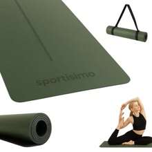 Tapete de Yoga Pro Mat 5 mm - 183 x 68 cm - Antideslizante en PU y caucho de alta densidad - Soporte y amortiguación para yoga pilates y entrenamiento en casa - Verde - Ver 1