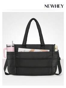 NEWHEY Túi tote cho nữ, túi công sở nhẹ, túi xách đựng laptop chần bông thích hợp cho công việc, du lịch, giáo viên, y tá. - Nhiều màu - Xem 1
