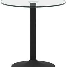 Minimalist And Modern Round Bar Table In Tempered Glass: With A Diameter Of 89 Cm And A Height Of 92 Cm, It Is The Ideal Choice To Create A Slightly Luxurious Atmosphere. - Black + Transparent + Glass + Metal + Circular - View 4